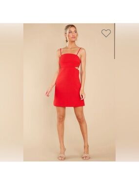 Red Dress Boutique Red Strappy Cutout NWOT AIR OF CONFIDENCE Mini Dress